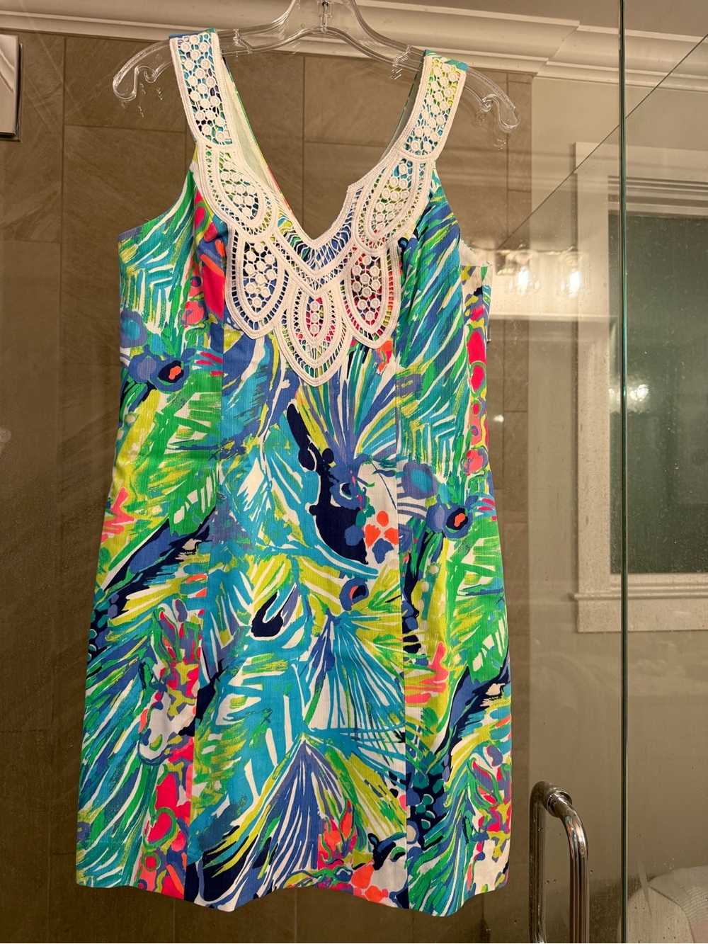 Lilly Pulitzer Crochet-Trim Shift Dress — Multicolor